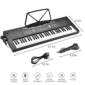 Electric Keyboard Piano 61 Keys MS-6105