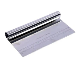 Bakery Silver Rectangular Steel Cake Scraper